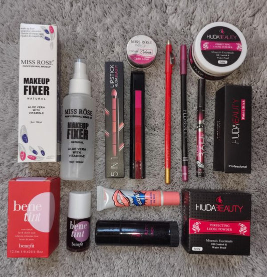 10 In 1 Makeup Deal Make-up +makeup Fixer +5 In 1 Lipstick + Lip pencil 2 Eyeliner