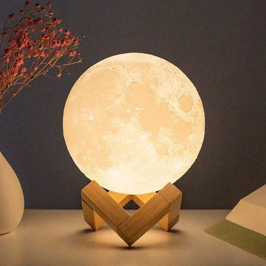 3D Moon Lamp 7Colour15 cm Changeable Sensor for Bedroom Touch Moonlight Lamp with Stand USB