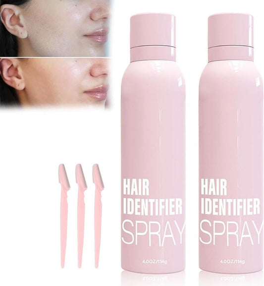 Hair Identifier Spray With 4 Razors For Face Shaving Moisturizing Dermaplaner Spray For Face Shaving Skin Care 100ml
