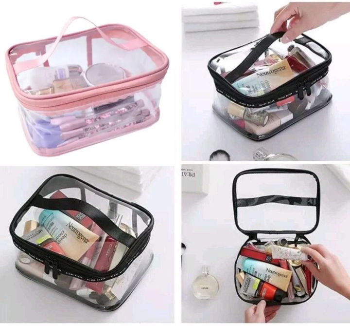 Pack of 2 NEW Transparent Waterproof Square Cosmetics Organizer Mix Random color
