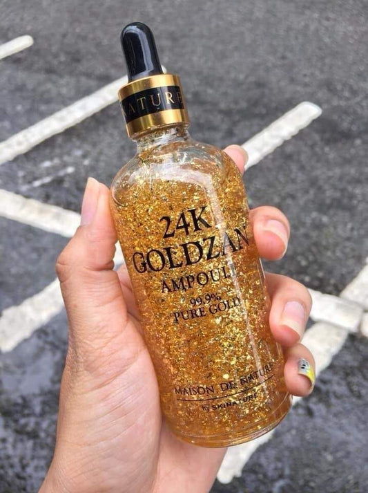 24K Goldzan Facial Serum Ampoule Pure Gold 99.9% Maison De Nature 100 ml Made in Korea.