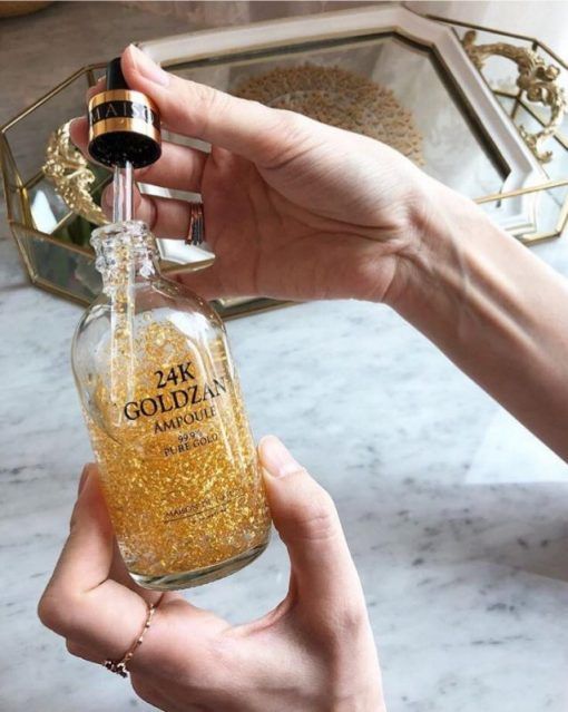 24K Goldzan Facial Serum Ampoule Pure Gold 99.9% Maison De Nature 100 ml Made in Korea.