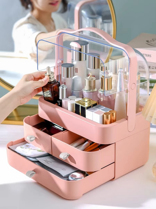 Multi-functional Acrylic Cosmetic Organizer With Multiple Drawers – Elegant Storage Solution For Makeup, Skincare Products, And Beauty Accessories
