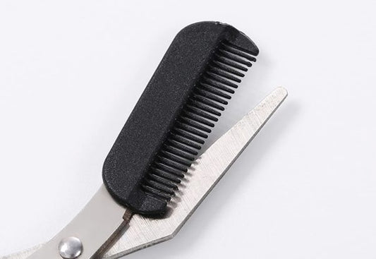 Scissors Eyebrow Trimmer Scissors Comb Stainless Steel Brow Hair Scissors Clips Shaping Grooming Trimmer Makeup Accessories(random Color)