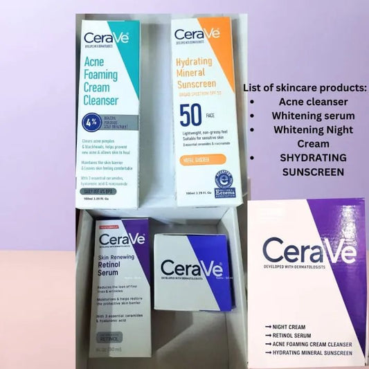 The CeraVe 4 in 1 Kit | A combination of their popular products designed to cleanse hydrate and protect the skin